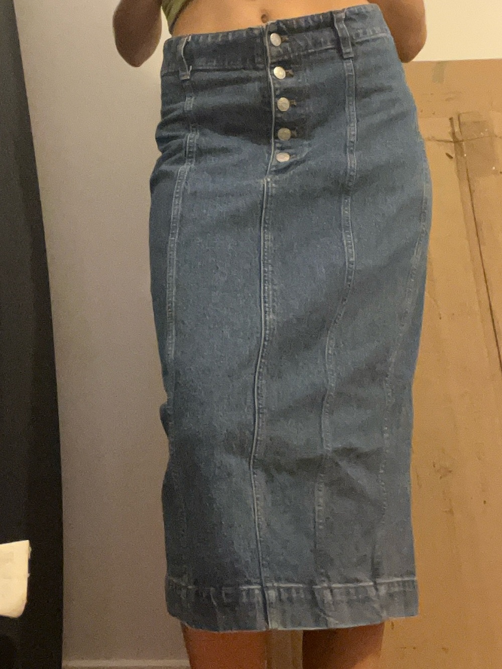 Madewell Button-Front Denim Skirt